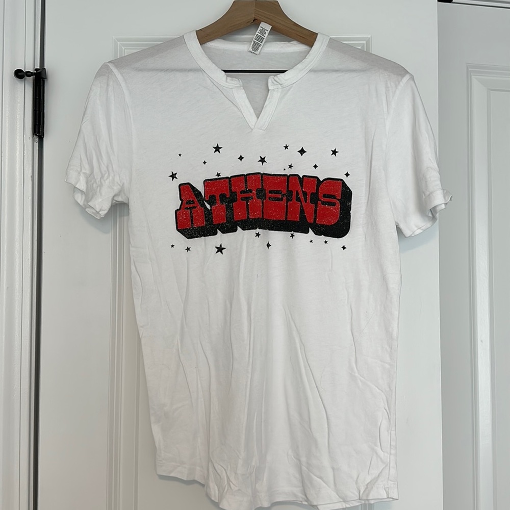 NWOT UGA Red and Black Athens V neck Short Sleeve Tee Size S